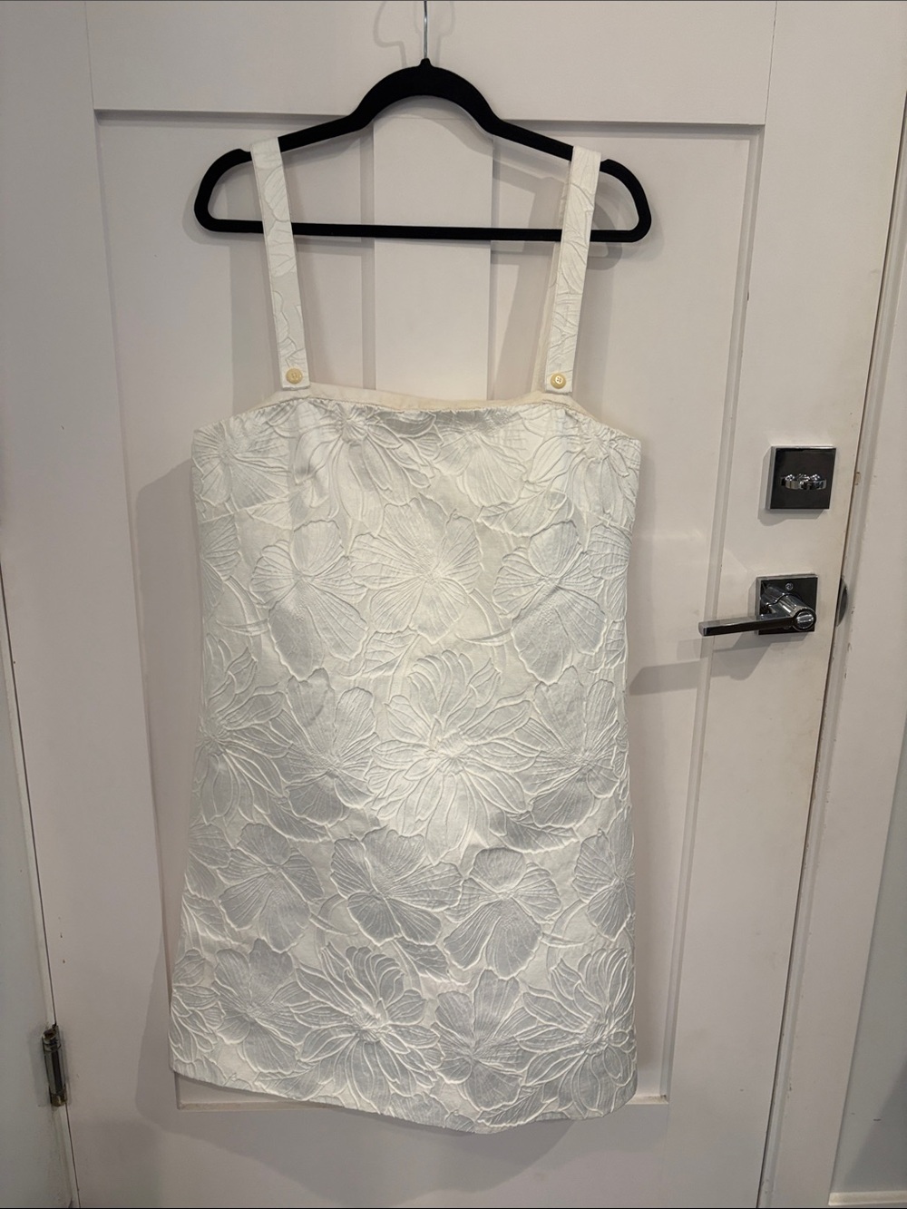 J. Crew Cream Button-Accent Dress